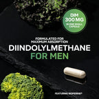 DIM Supplement for Men 300mg | Estrogen Blocker & Aromatase Inhibitor | Extra Strength Men’s Hormone Balance & Fitness Booster with Diindolylmethane Plus CDG & Broccoli Floret | Gluten-Free | 120 Ct