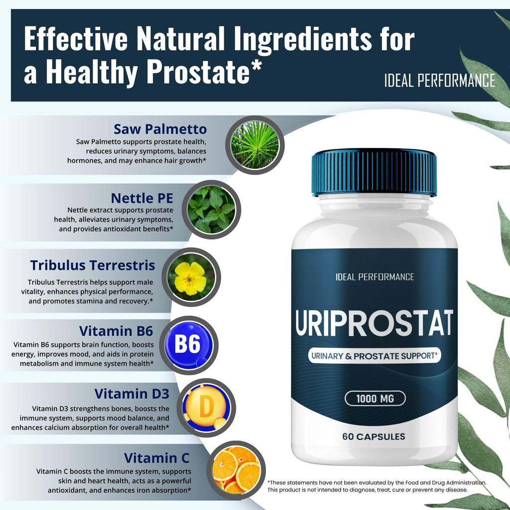 Uriprostat Prostate Health Supplements for Men Capsules, Official Uriprostat All Natural Support Pills - Maximum Strength for Daily Wellness, Uri Prostat Health Support Reviews (5 Pack)