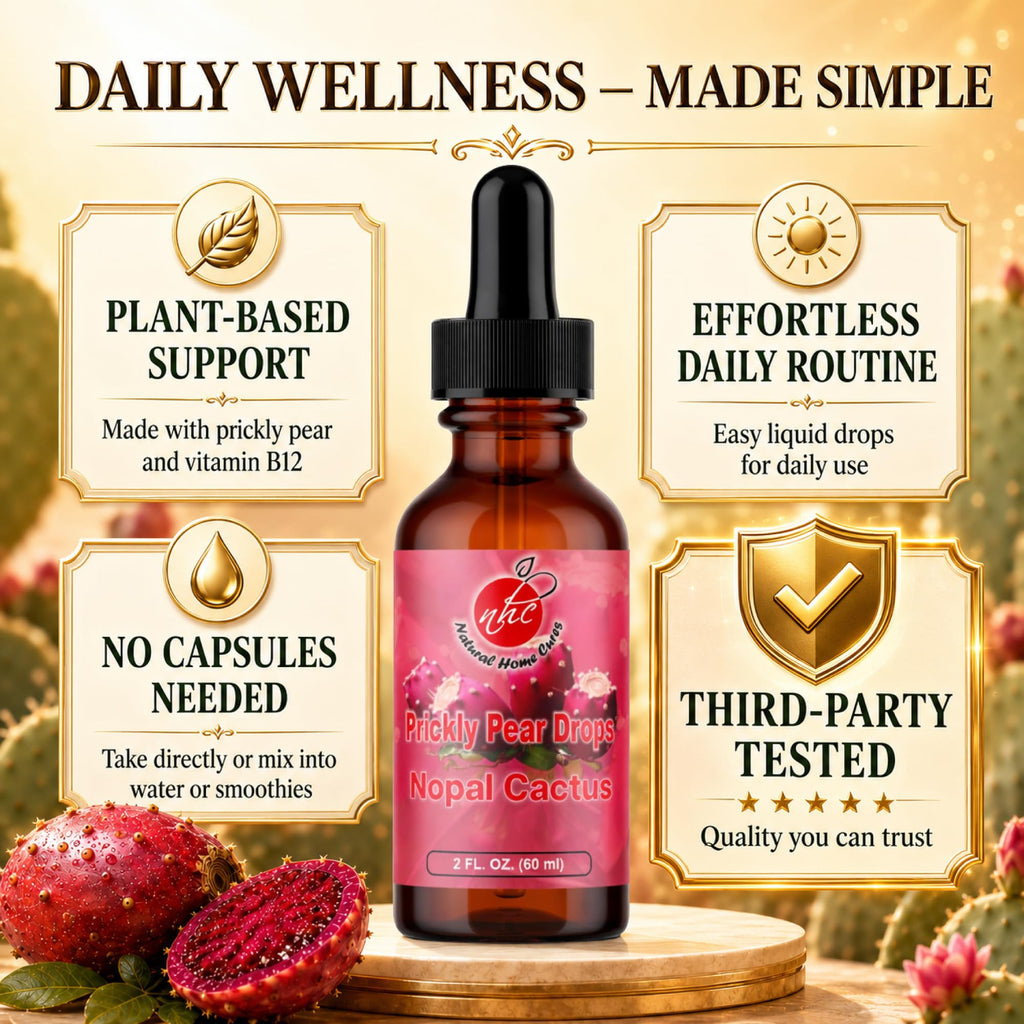 Natural Home Cures Prickly Pear Drops with Vitamin B12, Nopal Cactus Fruit Concentrate, Liquid Supplement with Betalains & Plant Nutrients, 2 Bottles, 120 Total Servings, 2 Fl Oz Each (2)
