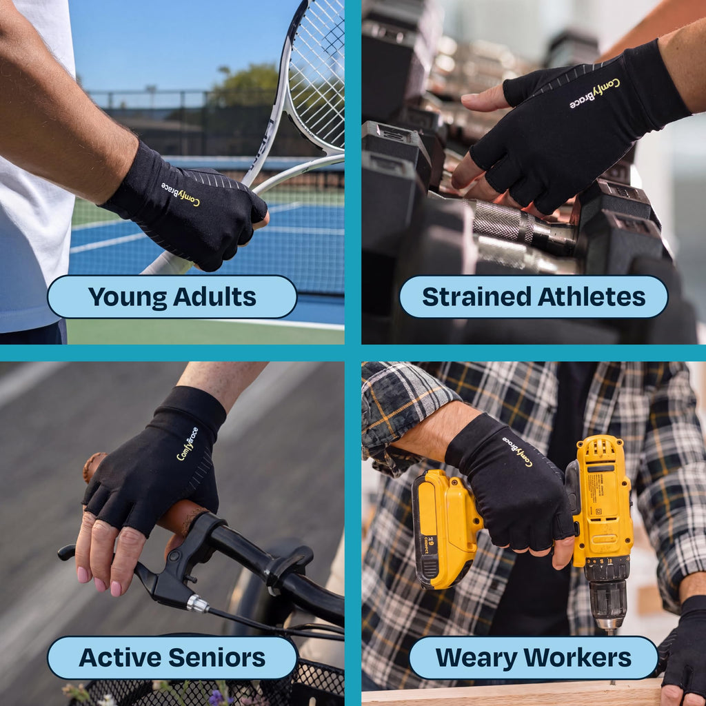 ComfyBrace Copper Arthritis Gloves, Hand Compression Gloves for Women & Men