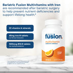 Bariatric Fusion Orange Cream Flavored Complete Chewable Bariatric Multivitamin with Iron for Bariatric Surgery Patients Including Gastric Bypass and Sleeve Gastrectomy - 120 Tablets