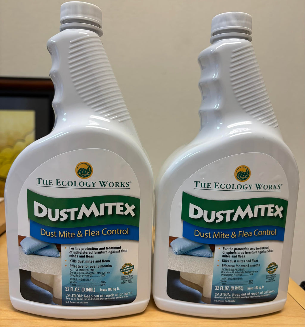 DustmiteX Dust Mite Spray - Dust Mites Remover + Flea Killer for Allergy & Asthma Relief for Cleaning in Home, Bed, Pet Bedding, & Furniture, Anti Allergen Dust Mites Killer
