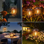 WdtPro Solar Lanterns Outdoor Hanging 6 Pack, Upgraded Bright Lantern Lights Outdoor Waterproof, Solar Powered Lantern Over 12Hrs Solar Lights for Outside Garden Yard Patio Decor (Copper)