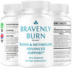 Bravenly Burn Pills - Official BravenlyBurn Capsules Supplement Support Premium Advanced Formula All Natural Digestive Support for Gut Health Overall & Wellness, 60 Capsules for 1 Month