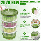4 Tier Stackable Sprouts Growing Kit with Drain Hose, Microgreens Trays