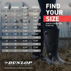 DUNLOP Chesapeake Rubber Boots Plain Toe for Men & Women – PVC - Waterproof - Lightweight Garden, Fishing & Rain Boots with Wide Calf – Black – Size 3–24