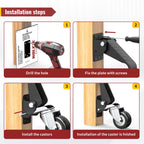 HOLKIE Retractable Casters Heavy Duty Casters with Lifting and Lowering Function Maximum Load of 900 lbs (4 casters) for Workbenches or Other Equipment