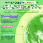 NEVISS Kids 4+ & Teens Super Greens 40-in-1 Gummies w/Multivitamin, Omega3 Iron, D3K2, Picky Eater Organic Super Fruits Veggies Superfood Gummy, Mushroom, Lutein | Immune Bone Brain Energy, Sugar Free