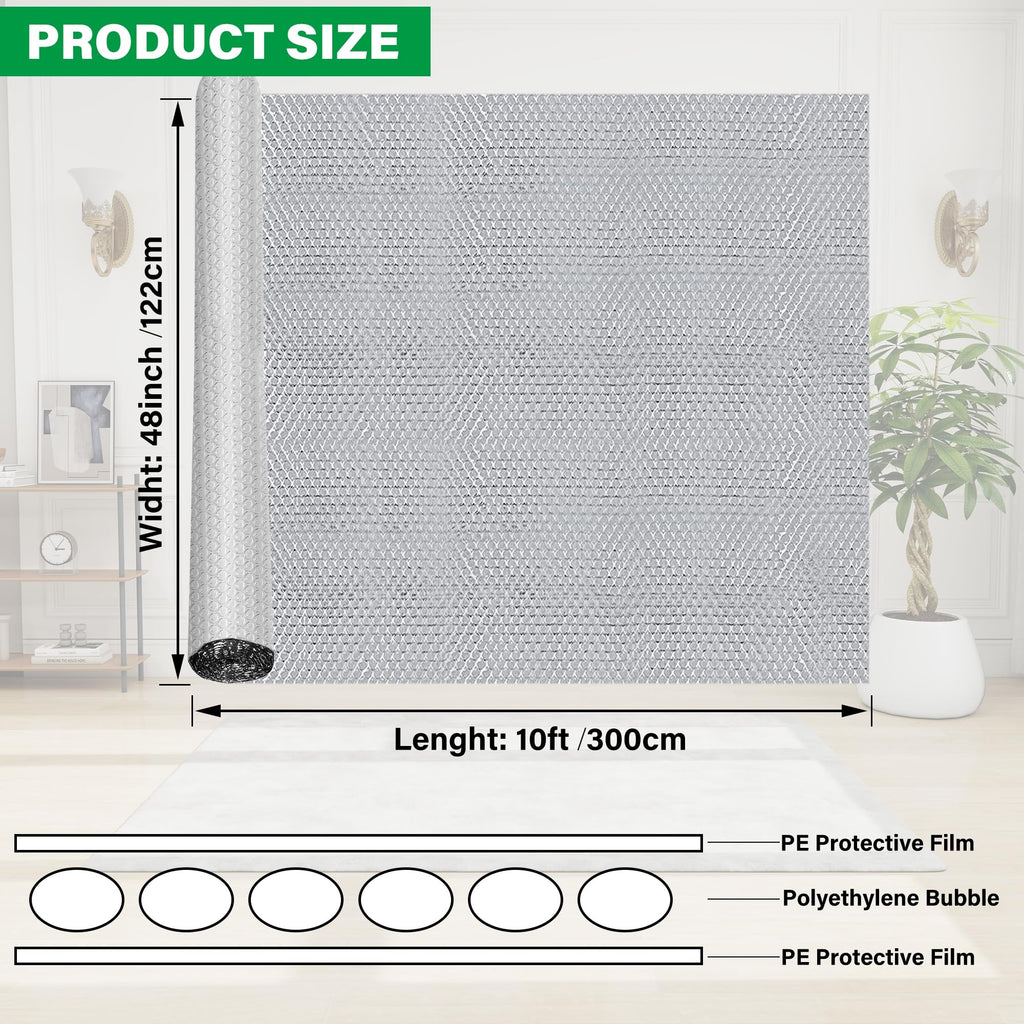 winemana 48IN x 10FT Window Insulation Roll, Reflective Window Heat Blocker