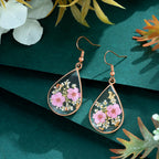 Hefestus Flower Earrings for Women,Daffodil and Queen Anne's Lace Real Pressed Flower Earrings,Unique Handmade Design Dangle,Cute Earrings,Thoughtful Gift for Christmas,Valentine's,Mother's Day