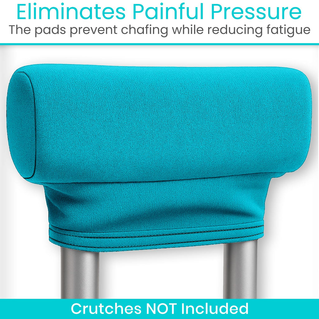 Vive Premium Crutch Pads & Hand Grips - Comfortable, Breathable, Machine Washable Padding - Moisture Wicking & Odor Reducing Pillow Accessory Covers for Adult & Youth Walking Crutches