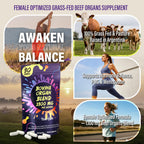 tzaxyan 1300MG Beef Organ Supplement for Women, 100% Grass Fed Beef Liver, Uterus, Ovary & 3 More, Bovine Organ Capsules for Supports Women's Overall, Endocrine Balance, Energy, Immunity, 30 Days
