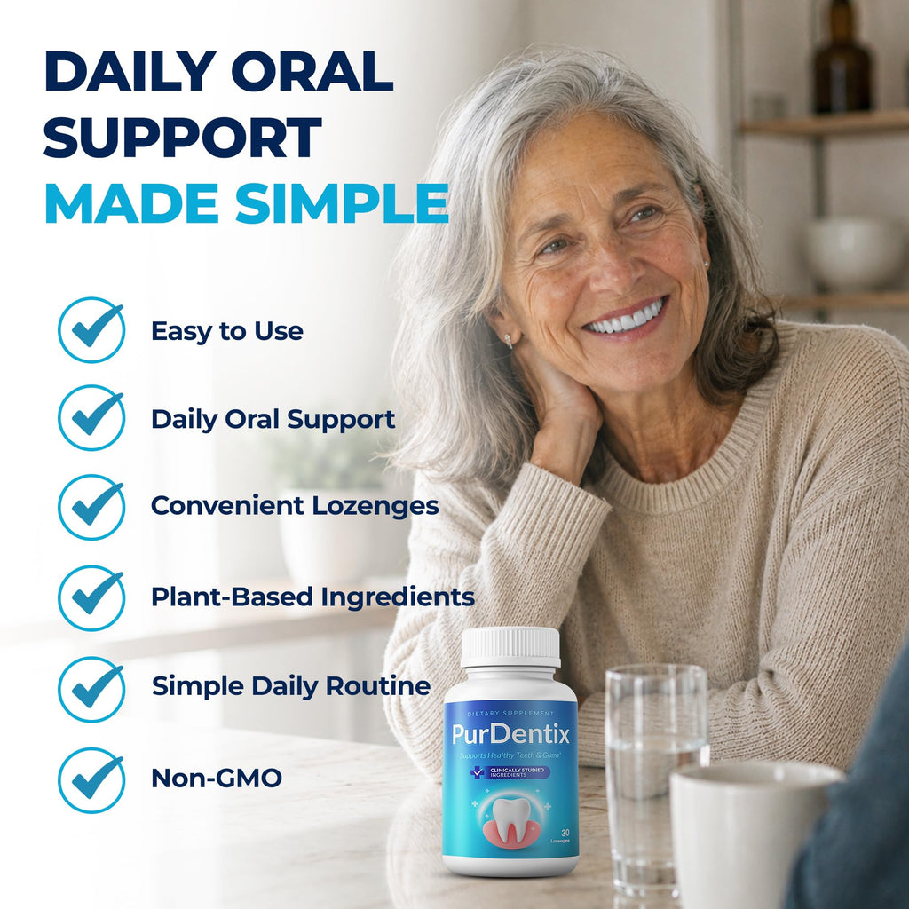 PurDentix Oral Health Probiotic – 4-Strain Formula for Healthy Gums, Teeth & Fresh Breath – 180 Chewable Tablets