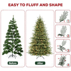 Hykolity 7.5 ft Prelit Christmas Tree with Realistic PE Foliage