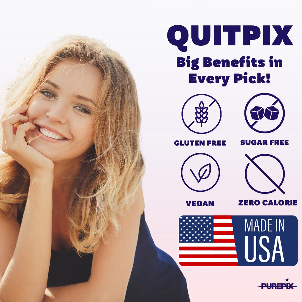 QuitPix to Help Quit Smoking Extra Thick Boosting Flavored Toothpicks - Oral Fixation - Nicotine Free Toothpicks - Kosher Flavors Variety Pack 40 Count (Pack of 4)