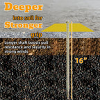 LONSOUR 16 Inch Rebar Stakes 10 Pack – 1/2 Inch Diameter Galvanized Steel Heavy Duty Ground Anchors, Metal Garden Stakes for Camping Tent, Speed Bump, Hard Soil, Fence, Wheel Stop
