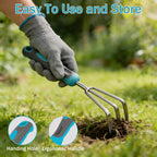 Gardening Tools, Carsolt 10 Piece Heavy Duty Stainless Steel Garden Tools Set with Ergonomic Rubber Handle. Variety of Gardening Hand Tools with Gift Box Ideal Garden Gifts for Women