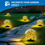 NiceBuy 2-Pack Solar Floating Pool Lights Ball Outdoor Water-Resistant IP66 Solar-Powered that Float Flickering Lights for Swimming Pool Decor Pond Garden Party