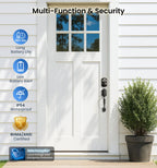 Veise KS02A Fingerprint Keyless Entry Door Lock, Auto Lock, Electronic Keypad Deadbolt for Front Door, Biometric, Anti-Peeping Password, Easy Install, Matte Black