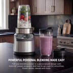 Ninja Nutri-Blender Pro with Auto iQ, 1100PW, (2) 24oz Cups, BN401