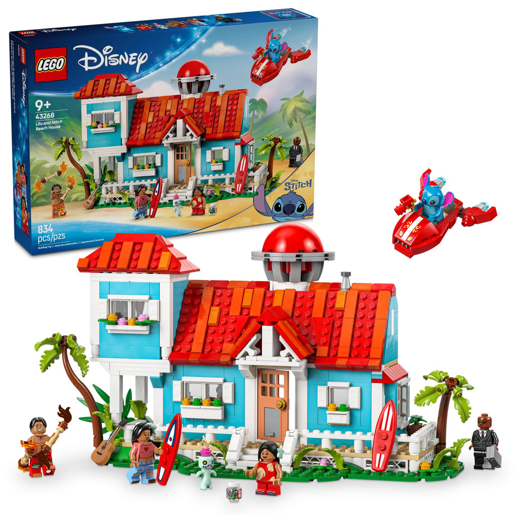 LEGO Disney Lilo and Stitch Beach House Toy - Building Playset for Kids, Girls and Boys, Ages 9+ - Includes 5 Minifigures - Disney Gift Idea for Fans of Lilo & Stitch Movie - 43268