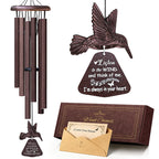 Memorial Wind Chimes with Hummingbird,Sympathy Gifts for Loss of Loved One,Windchimes in memory of a loved one prime,Condolences Remembrance Bereavement Funeral gift