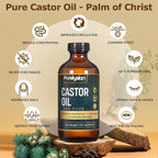 Purelysian Beauty Castor Oil Pack Wrap Organic Cotton, 7 Pcs Caster Oil Pack Kit for Stomach and Liver Detox Pack Kit (8fl.oz/237ml)