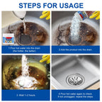 BELL BIRD Drain Opener,Powerful Unclogging,Crystal lye, Sodium hydroxide, Unclog drains, Bathroom sinks, Kitchen sinks, Shower pipes (3 PSC, Gram, 780)