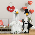2 Sets Porch Goose Wedding Outfit, Bride & Groom Costumes for 23" Goose