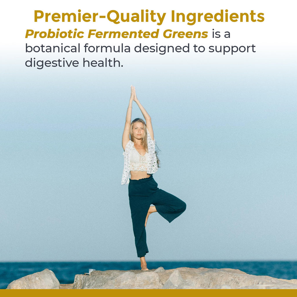 Premier Research Labs Probiotic Fermented Greens - Super Greens Supplement, Superfood Blend, Organic Vitamins with Probiotic - Daily Greens with Spinach, Chlorella, & More - 150 Powder Filled Capsules