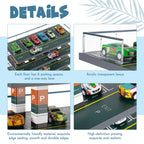 Seenelling Hot Diecast Wheels Parking Garage 1/64 Scale Model Toy Car Display Garage Hot Diecast Wheels Storage Display Case with 5 Levels 30 Parking Spaces Maximum 50 Cars for Adult Son Grandson Gift