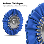 Konvixon 2PCS 8" Airway Buffing Wheel with 5/8" Arbor Flange-Free Hub，Blue Buffing Wheels for Angle Grinder, Heavy Cutting Metal Polishing Wheel for Aluminum Wheels Stainless Steel Metal Surface Prep
