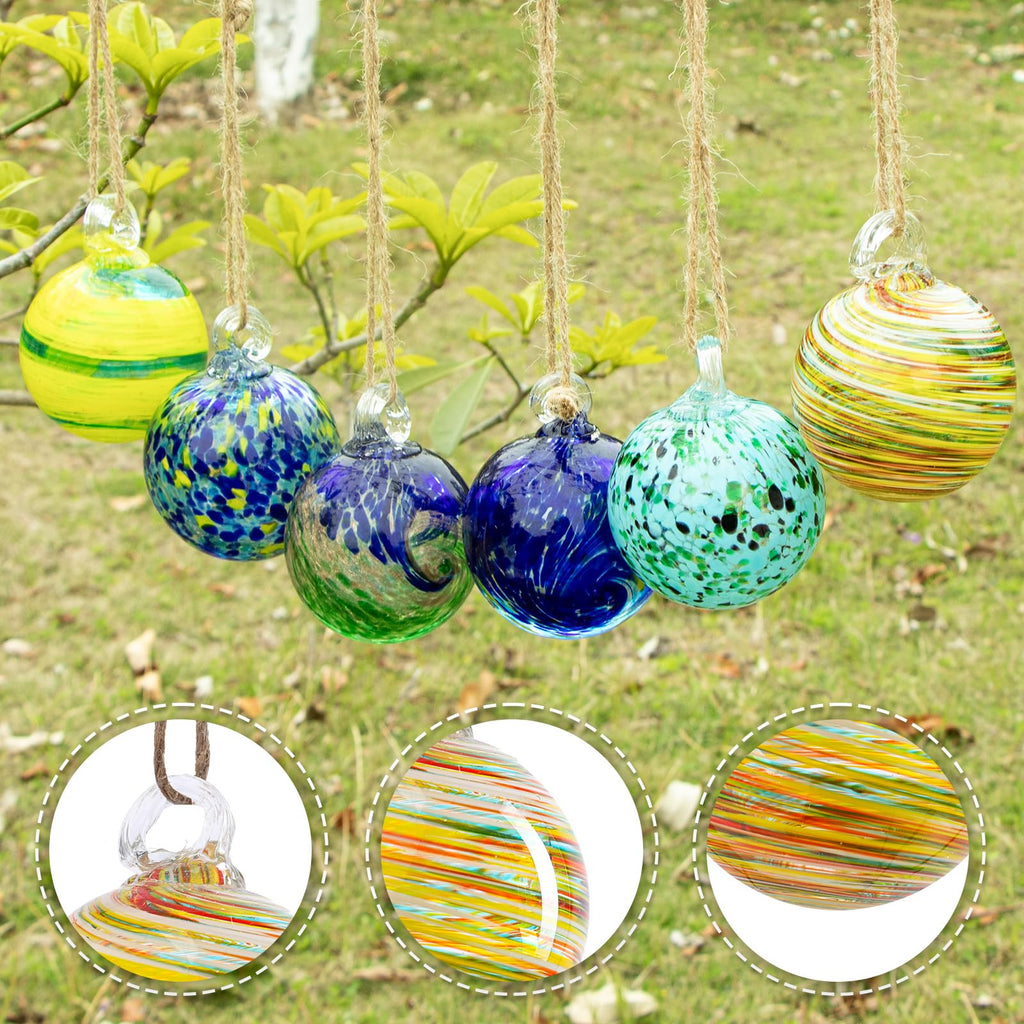 VCUTEKA Hanging Garden Gazing Ball, Glass Witch Ball for Outdoor Decor, 3"