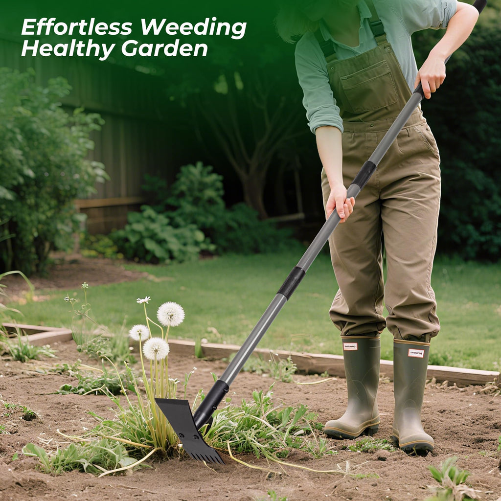 Walensee 2-in-1 Weed Puller Tool and Garden Hoe, Long Handle Weed Rake