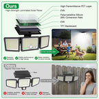 Solar Outdoor Lights Motion Sensor, 2500LM 286 LED Security Flood Lights with Visual Battery & Mode Display, 3 Lighting Modes, IP65 Waterproof 3-Head Wide Angle for Garage, Yard, Patio (2 Pack)