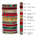 LaRibbons Christmas Ribbon for Crafts, 10 Rolls, 47 Yards Total