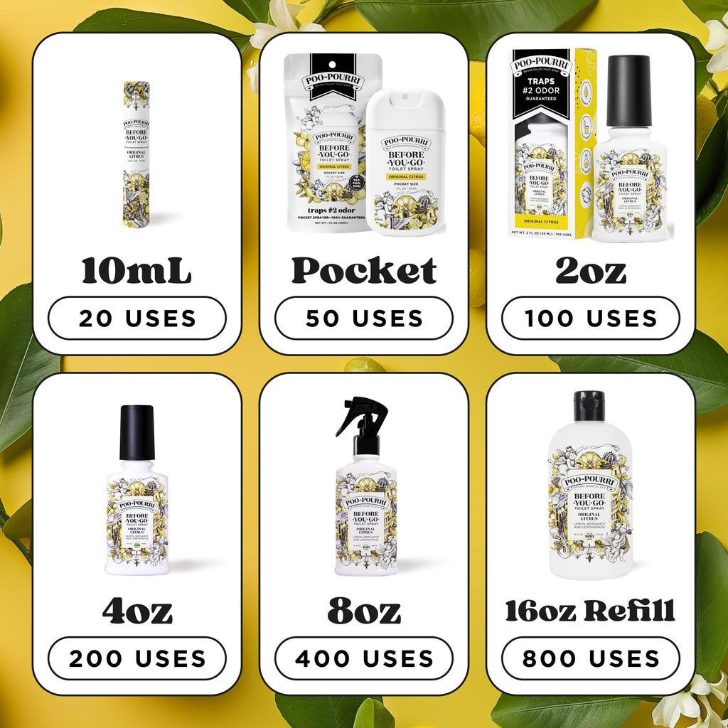 Poo-Pourri Before-You-Go Pocket Toilet Spray, Spring Variety 1 Fl Oz 3 Pack