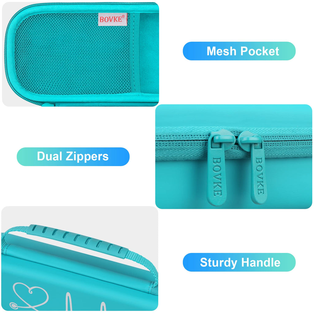 BOVKE Travel Stethoscope Case for 3M Littmann Classic III, Lightweight II S.E, MDF Acoustica Lightweight Stethoscopes, Mesh Pocket for Pen Lights, Medical Scissors and Nurse Accessories, Turquoise