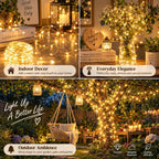 KAQ Fairy Lights Battery Operated with Remote, 4Pack 80FT 240LED Warm White