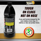 Instant Power Hair and Grease Drain Cleaner - Shower Drain & Sink Cleaner, Liquid Clog Remover, Made in USA, Sink Deodorizer - 1 Liter (Pack of 2)