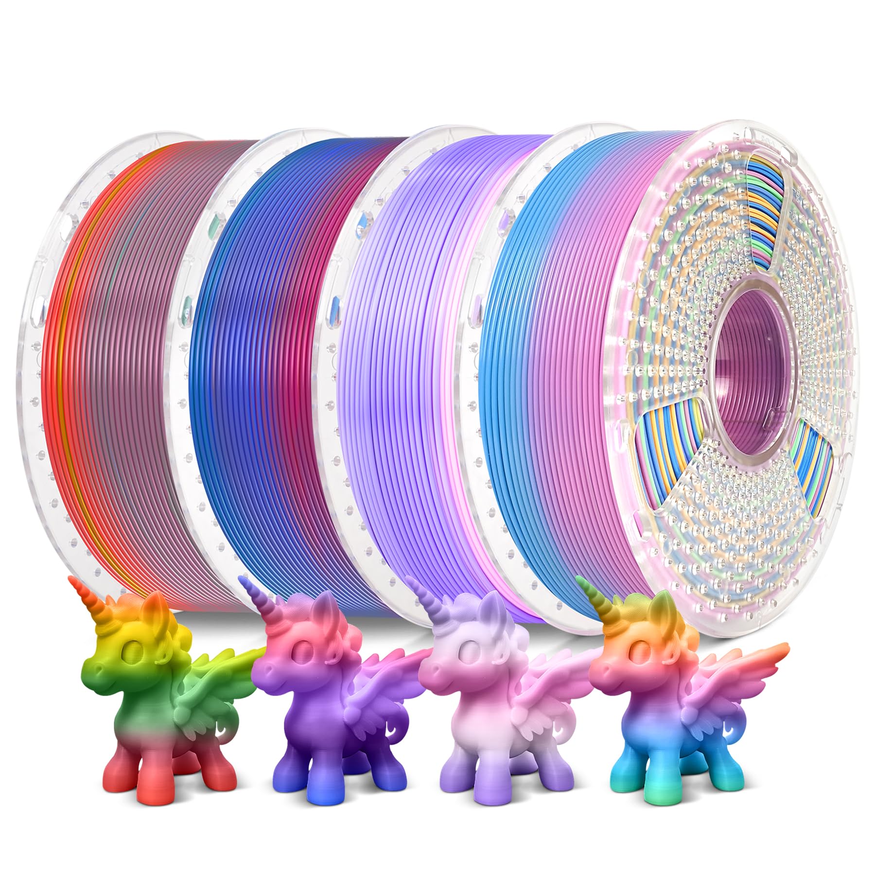 SUNLU 4KG Rainbow PLA Filament Bundle Multicolor, 4kg in Total