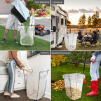 Garden Trash Bag Holder - Outdoor Leaf Bag Support Stand Multi-Use Metal Garbage Bag Holder Frame Holds 30-45 Gallons Bag for Leaves, Camping, Yard Weeding, Lawn Party