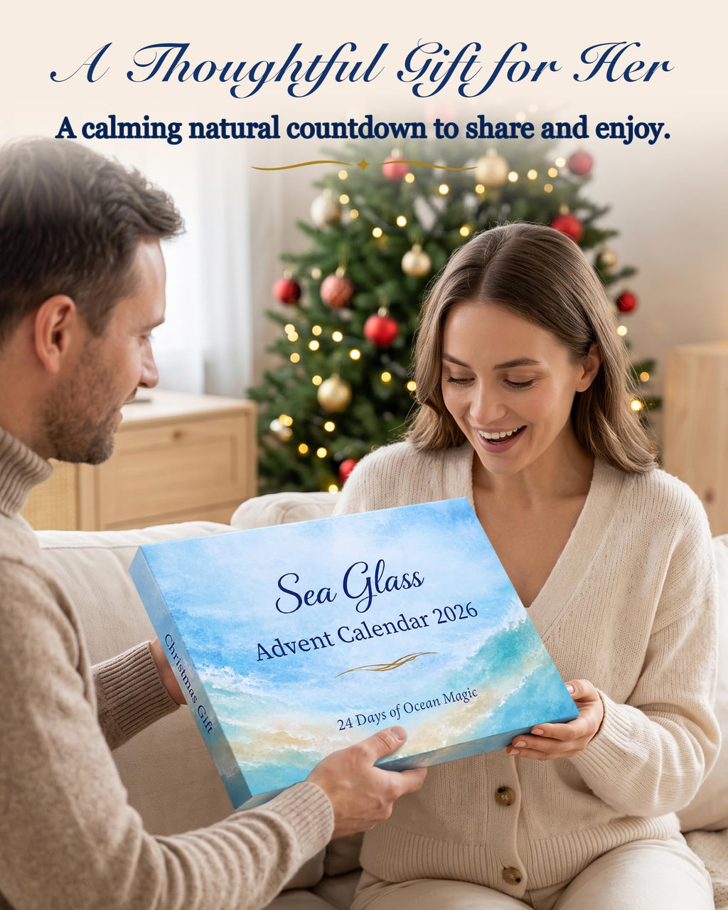 Sea Glass Advent Calendar 2026 for Women and Teen Girls, Jewelry DIY Craft