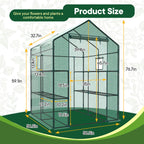 OLIXIS 56"x56"x77" Outdoor Greenhouse, with 2 Tier 8 Plant Shelves