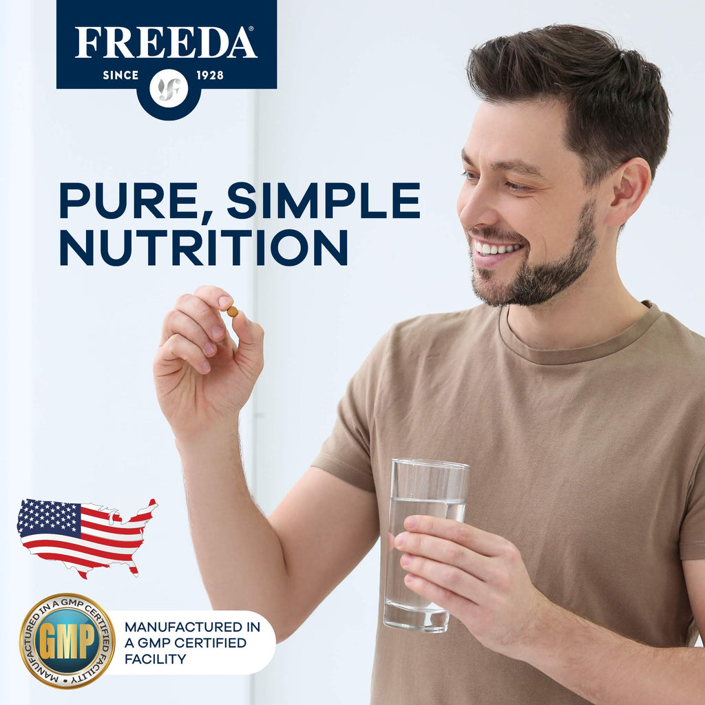 Freedavite Tiny Tablet - Moderate Multivitamin for Men and Women - Pure Vitamin A, C, D, E, B1, B2, B6, B12, Biotin, Calcium, Zinc, Iron, Magnesium, Manganese, Copper, Selenium, Iodine - 250 Count
