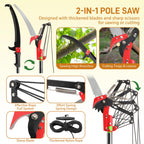 Outvita 30 Feet Extendable Manual Pole Saw Tree Pruner, Yellow