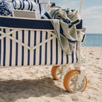DEER LAND Beach Wagon for Sand with 6.7" Fat Tires, Collapsible Beach Cart