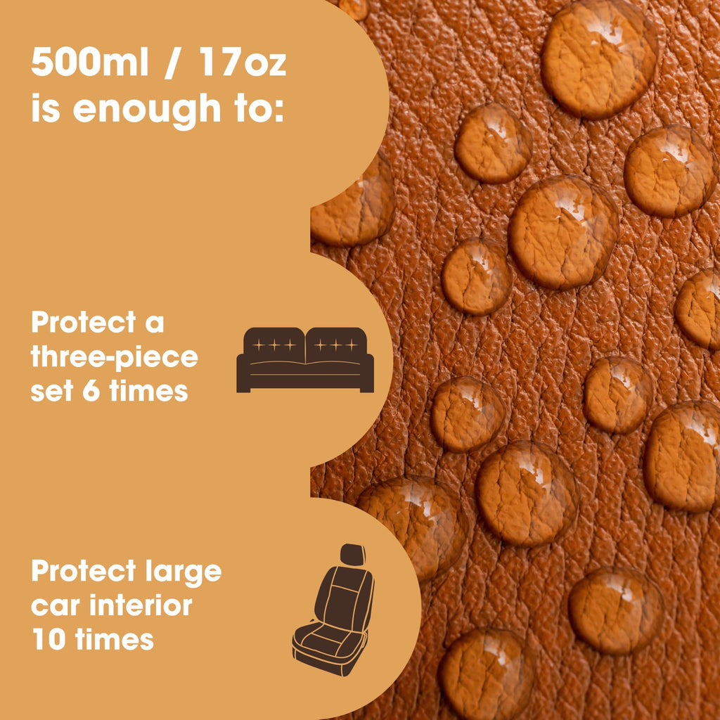 Furniture Clinic Leather Protection Cream | 2-in-1 Leather Conditioner & Waterproofing Protector for Furniture, Shoes, Car Seats & More | Prevent Stains while Nourishing | 17oz/ 500ml