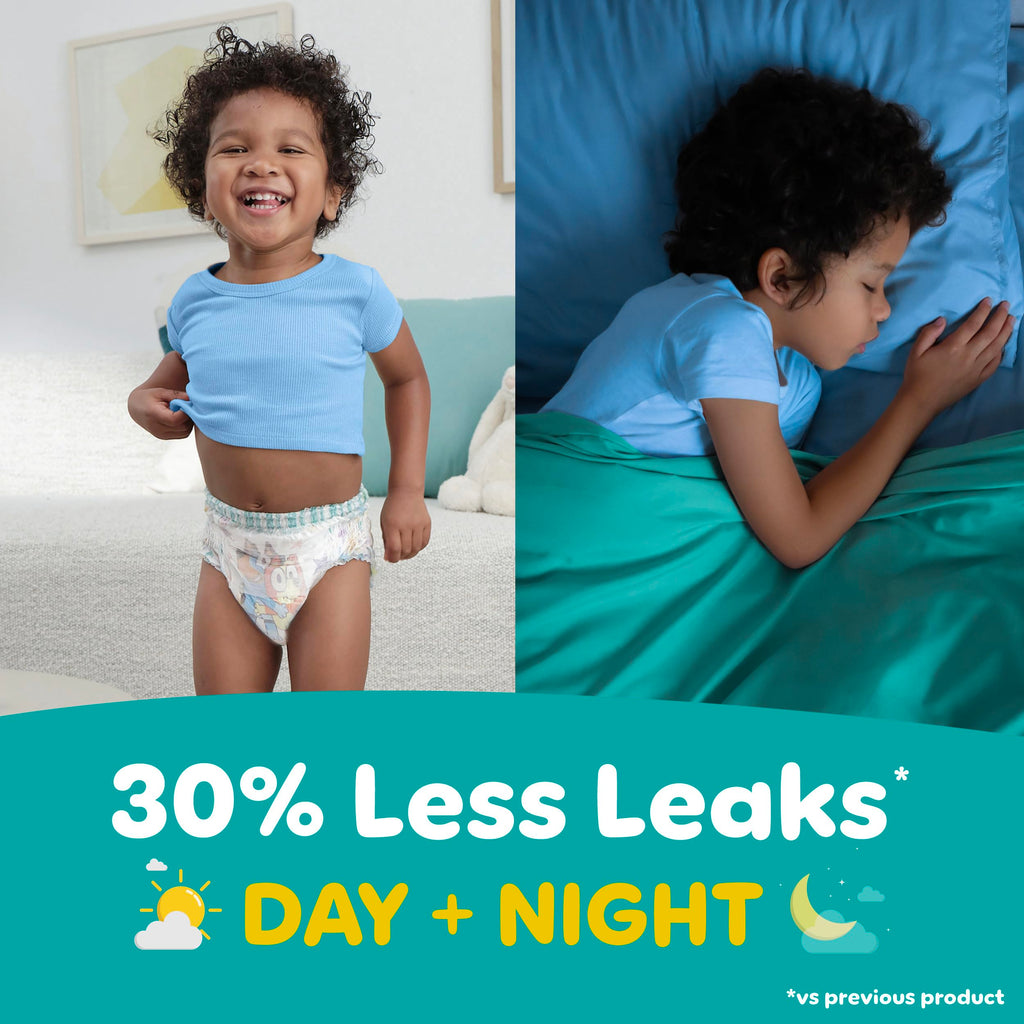 Easy Ups Girls & Boys Potty Training Pants, Size 5 (3T-4T), 124 Count, Bluey Absorbent Pull Up Training Underwear, Up to 100% Leakproof Day and Night, Hypoallergenic