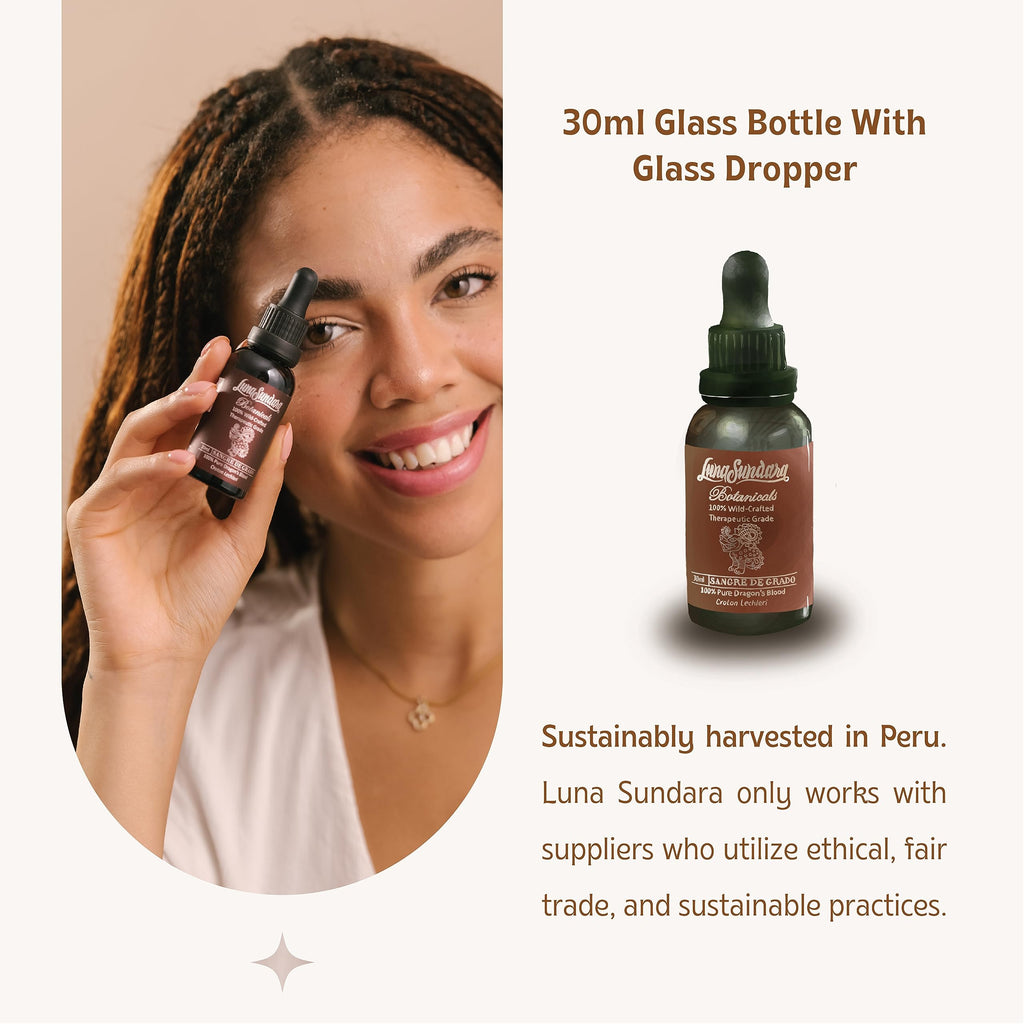 Luna Sundara Dragon's Blood 100% Pure Raw Sangre de Grado 1 Oz (Croton Lechleri) Wild Crafted and Ethically Sourced Contains No Added Ingredients No Alcohol